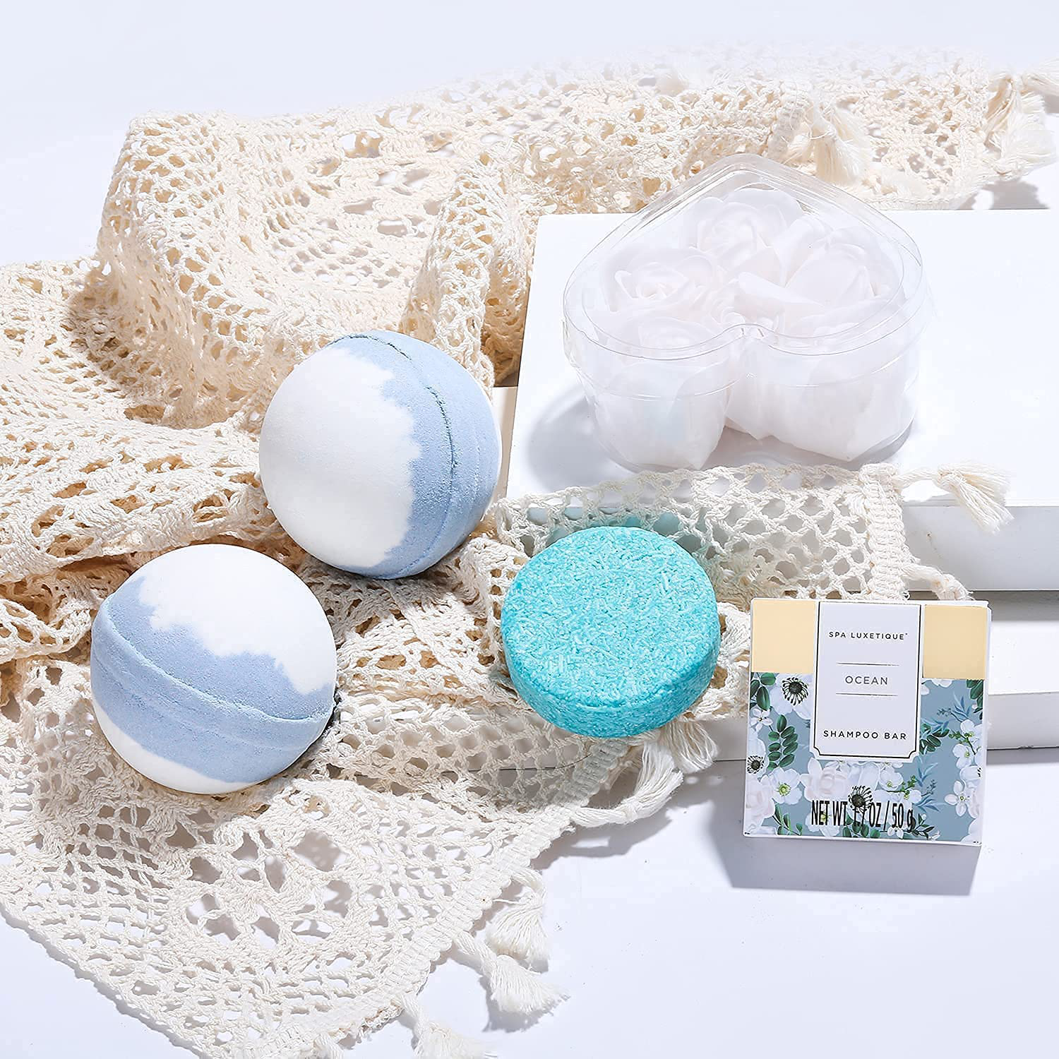 Spa Gift Baskets, Spa Luxetique Spa Gifts for Women, Luxury 15pcs Spa Gift Set Includes Bath Bombs, Essential Oil, Hand Cream, Bath Salt and Handmade Tote Bag, Christmas Gifts for Women Arts & Entertainment > Party & Celebration > Gift Giving spa luxetique   