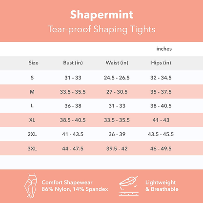 Shapermint Solid Black Opaque Tights with Nylon Control Top Hosiery Pantyhose for Women from Small to plus Size Apparel & Accessories > Clothing > Underwear & Socks > Shapewear Shapermint   