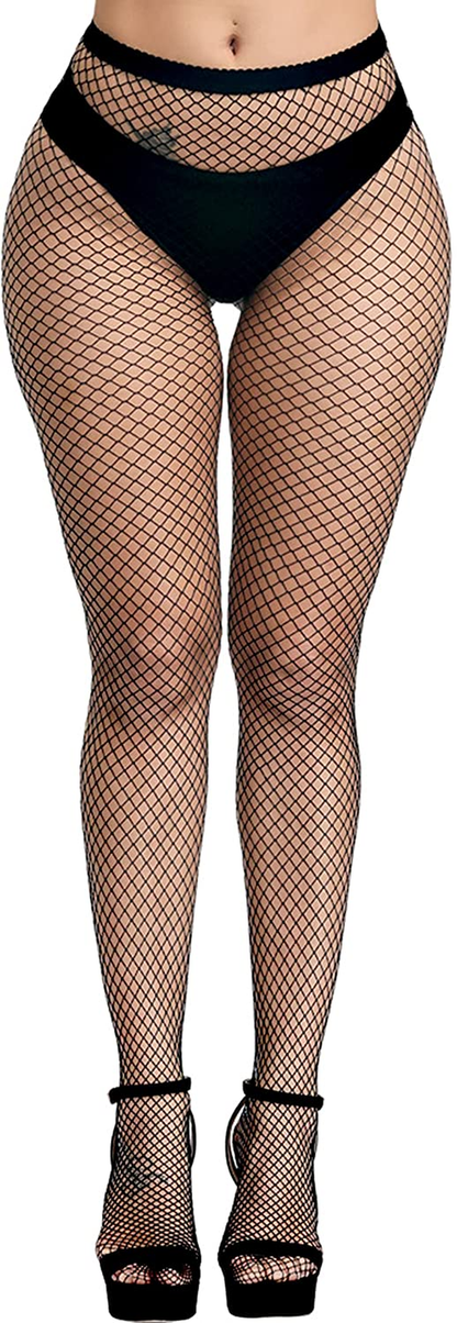 PERAMBRY Women'S Fishnet Tights High Waist Fishnet Tights Black Fishnet Stockings Mesh Fishnet Apparel & Accessories > Clothing > Underwear & Socks > Shapewear PERAMBRY Black-m Hole  