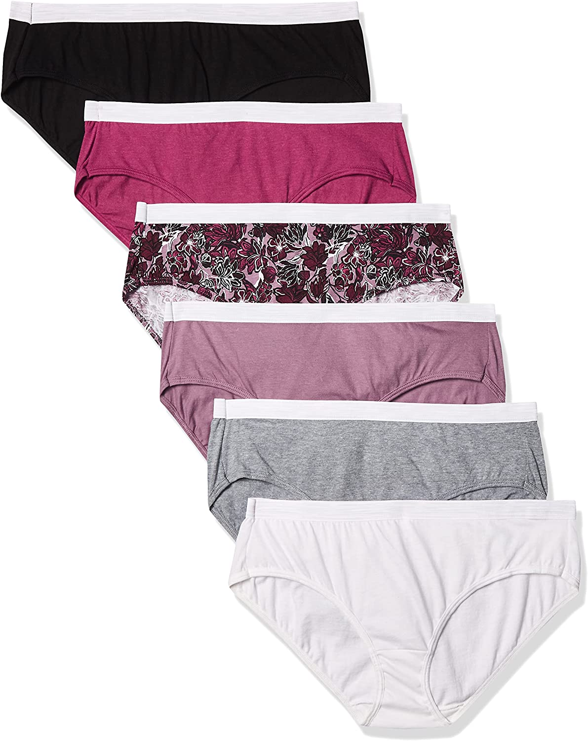 Hanes Women'S Sporty Cotton Hipster Underwear, Available in Multiple Pack Sizes Apparel & Accessories > Clothing > Underwear & Socks > Underwear Hanes 6 Pack - Assorted 1 5 
