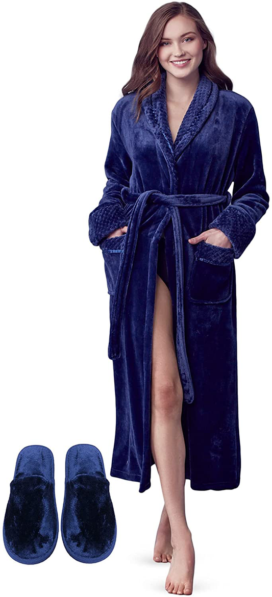 LOTUS LINEN Women Soft Plush Robes - GODDESS - Fluffy Robe for Women -Long Fleece Spa Bathrobes Apparel & Accessories > Clothing > Sleepwear & Loungewear > Robes Kylie Max   