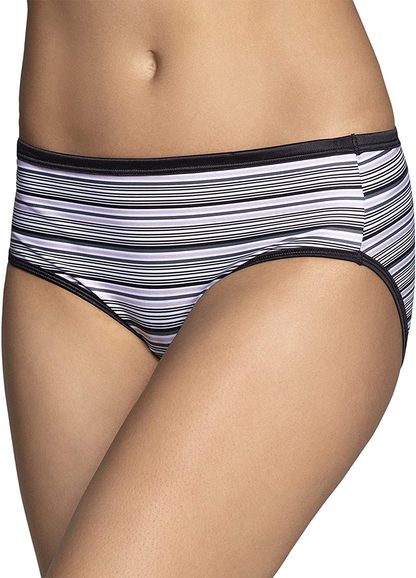Vanity Fair Women'S Illumination Hipster Panty 18107 Apparel & Accessories > Clothing > Underwear & Socks > Underwear Vanity Fair Sterling Stripe Print 6 