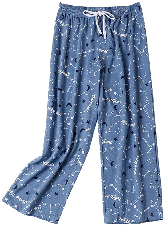 ENJOYNIGHT Women'S Capri Pajama Pants Lounge Causal Bottoms Print Sleep Pants Apparel & Accessories > Clothing > Sleepwear & Loungewear > Pajamas Kylie Max   