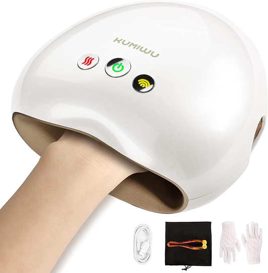 KUMIWU Hand Massager with Heat, 3 Modes and 3 Levels Air Pressure Point Hand Finger Massager Machine, Pain Relief for Arthritis and Carpal Tunnel, Gifts for Women Arts & Entertainment > Party & Celebration > Gift Giving KUMIWU   