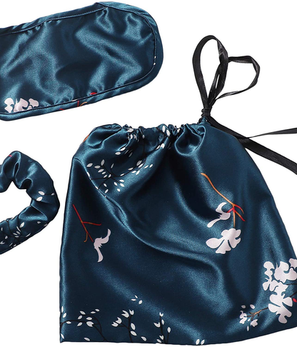 Shein Women'S 7Pcs Printed Cami and Shorts Satin Pajama Set with Shirt and Eye Mask Apparel & Accessories > Clothing > Sleepwear & Loungewear Kylie Max   