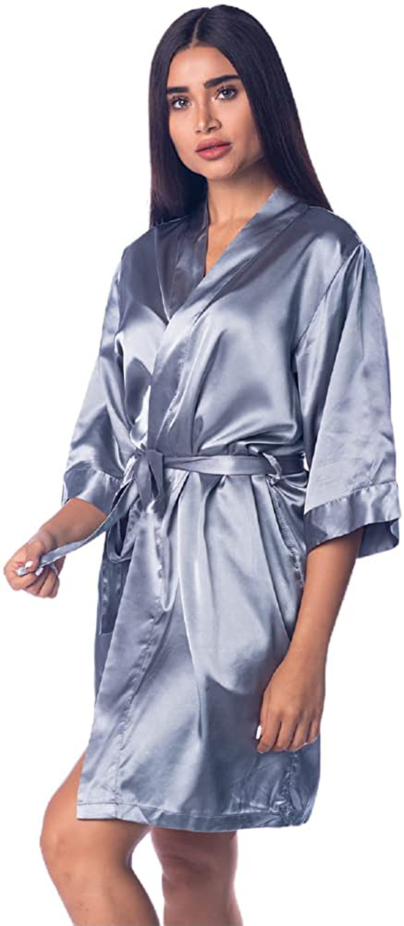 Pretty Robes Silk Satin Robes for Women Short Kimono Robe for Brides and Bridesmaids Wedding and Bridal Party Loungewear Apparel & Accessories > Clothing > Sleepwear & Loungewear > Robes Pretty Robes   