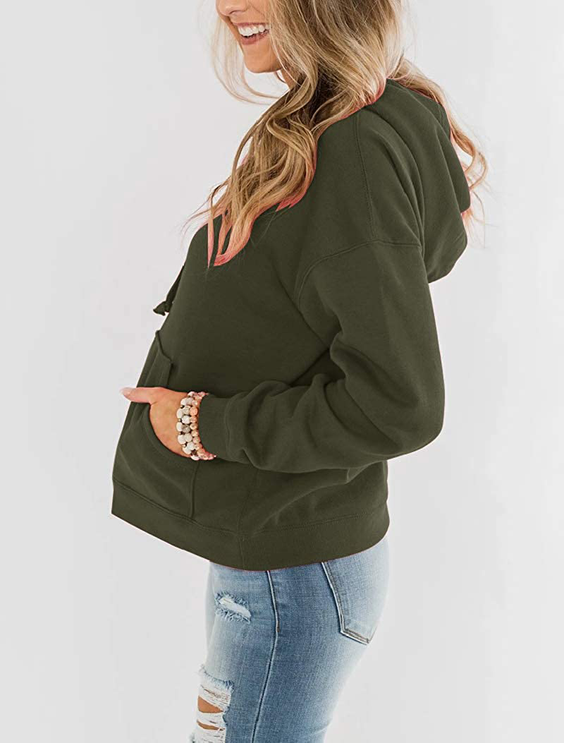 Bingerlily Women'S Casual Hoodies Long Sleeve Solid Lightweight Pullover Tops Loose Sweatshirt with Pocket Apparel & Accessories > Clothing > Activewear Kylie Max   