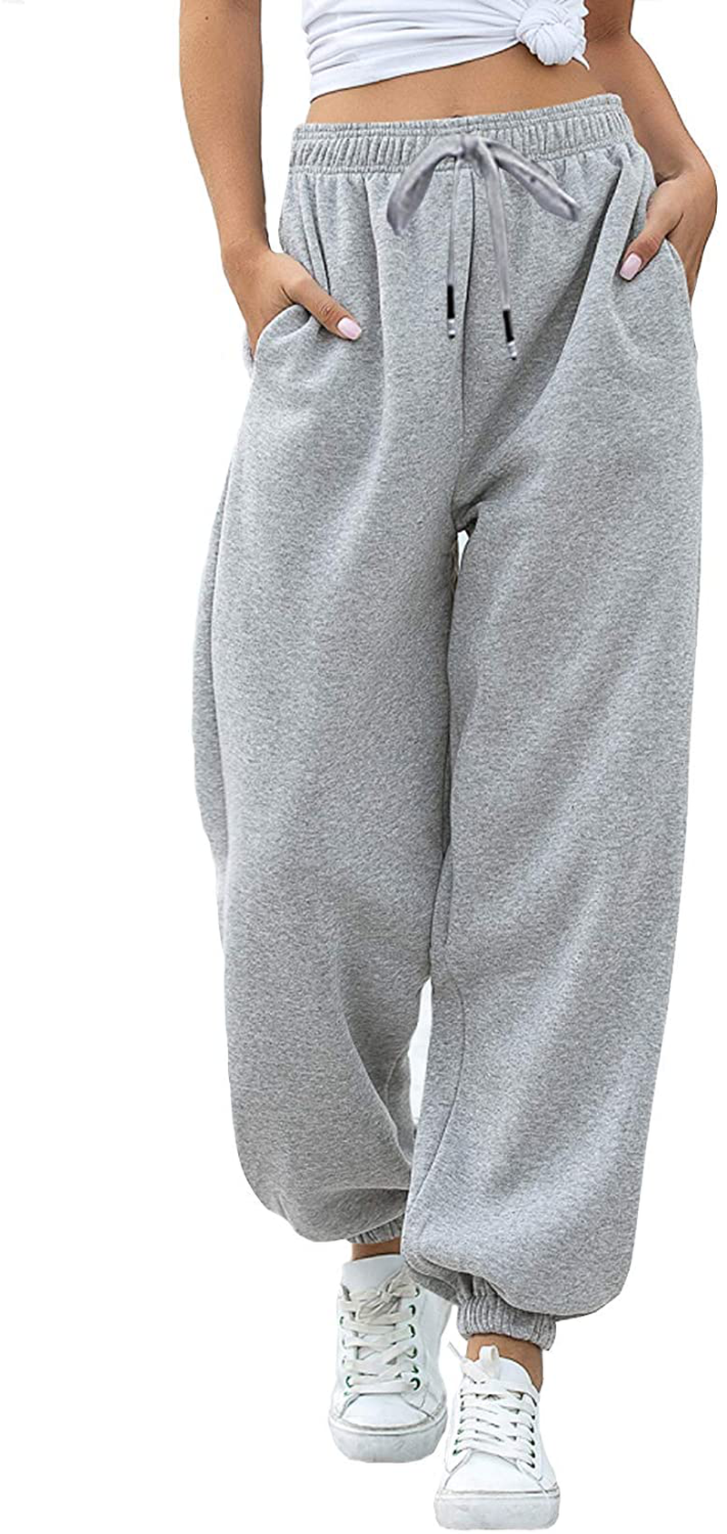 VINMEN Cinch Bottom Sweatpants for Women with Pockets Apparel & Accessories > Clothing > Activewear Kylie Max   