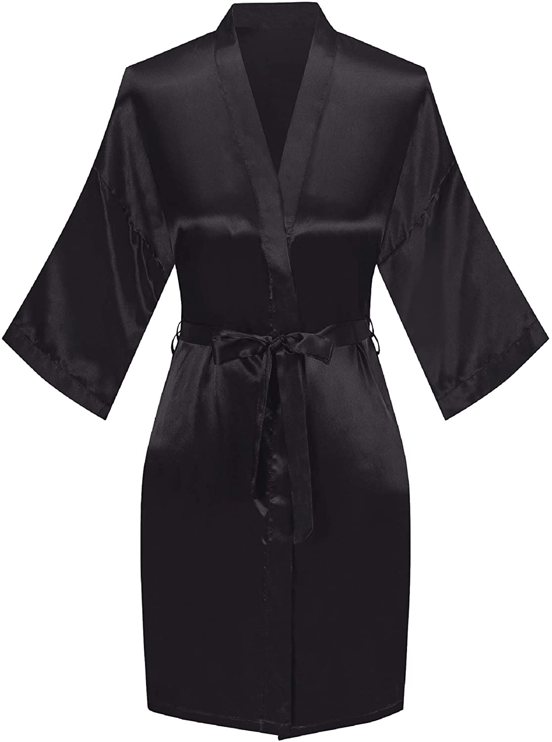 Sunshinemall Women'S Satin Kimono Robes with Rhinestones Bride Bridesmaid Short Sleepwear Wedding Dressing Gown Apparel & Accessories > Clothing > Sleepwear & Loungewear > Robes sunshinemall   