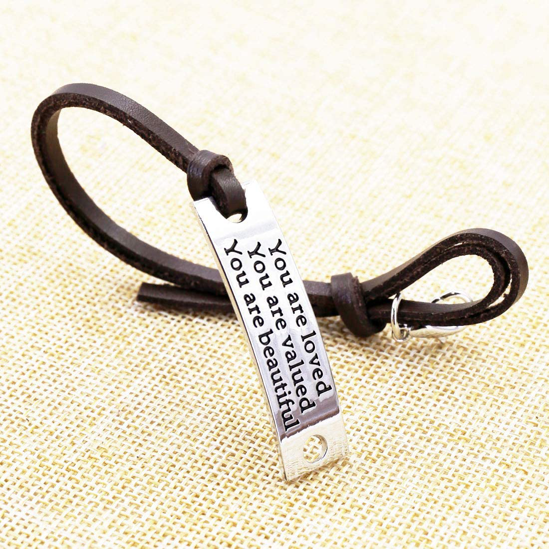 Inspirational Gifts for Women Saying Stamped You are Loved You are Valued You are Beautiful Leather Inspirational Bracelet Arts & Entertainment > Party & Celebration > Gift Giving YOYONY   