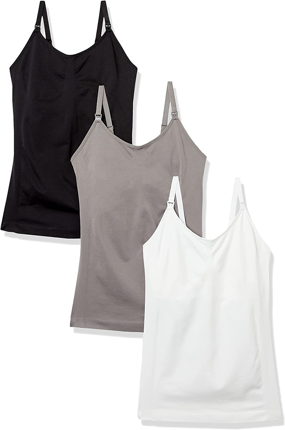 HOFISH Women'S Breast Feeding Tops,Maternity Nursing Cami with Build in Shelf Bra 3Pack Apparel & Accessories > Clothing > Activewear Kylie Max   