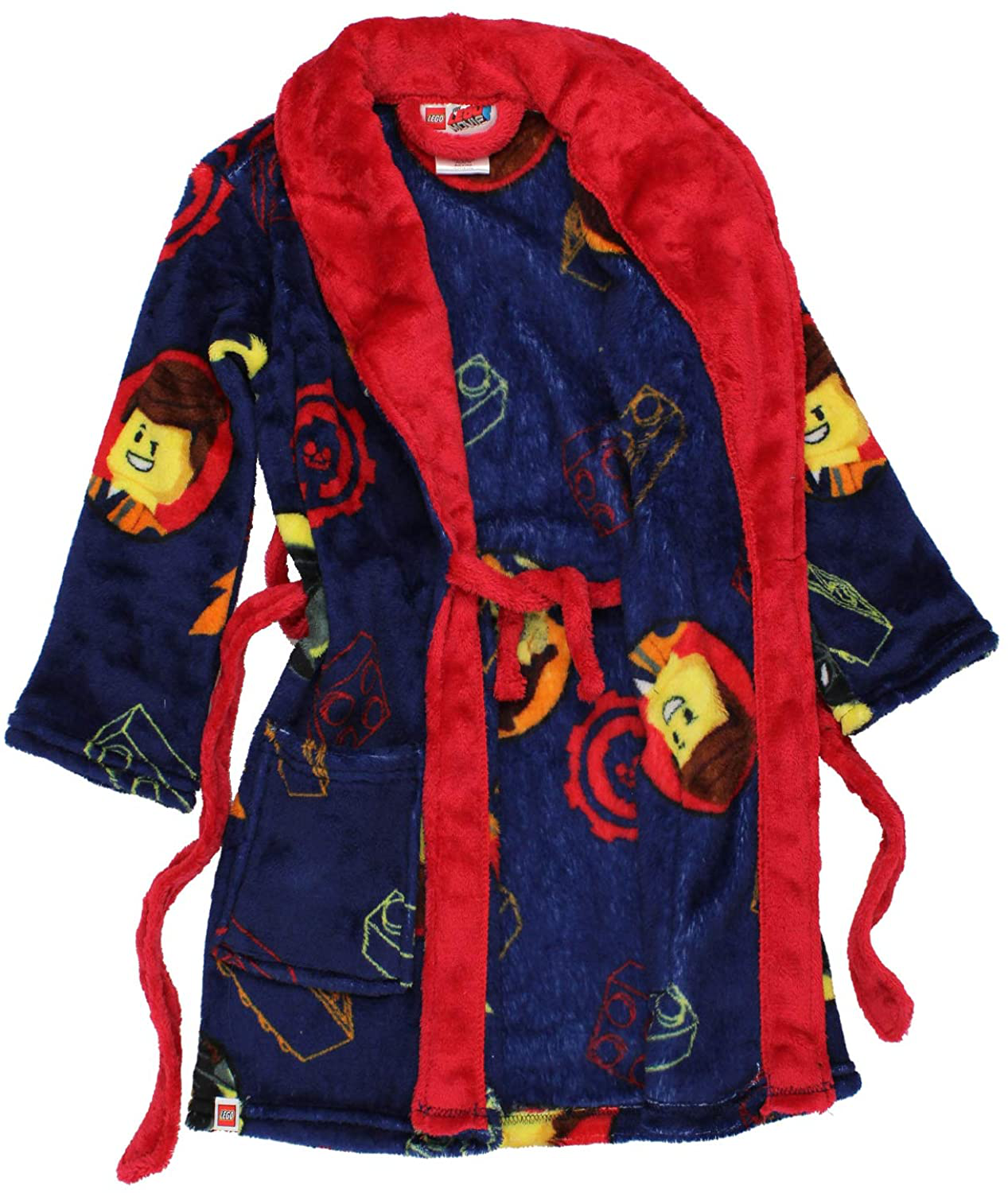 Lego Movie 2 the Second Part Boys Fleece Bathrobe Robe Apparel & Accessories > Clothing > Sleepwear & Loungewear > Robes Kylie Max   