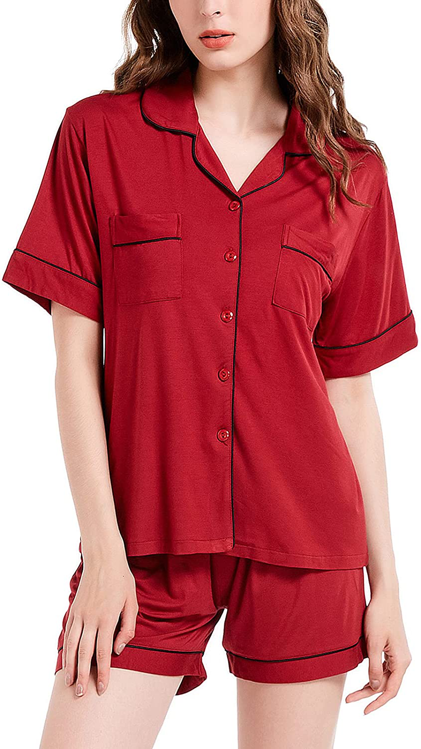 Eiggam Pajamas for Women Lounge Cotton Sleepwear Comfy Soft Long Button Down Pjs Set Pajamas Set Apparel & Accessories > Clothing > Sleepwear & Loungewear > Pajamas Eiggam   
