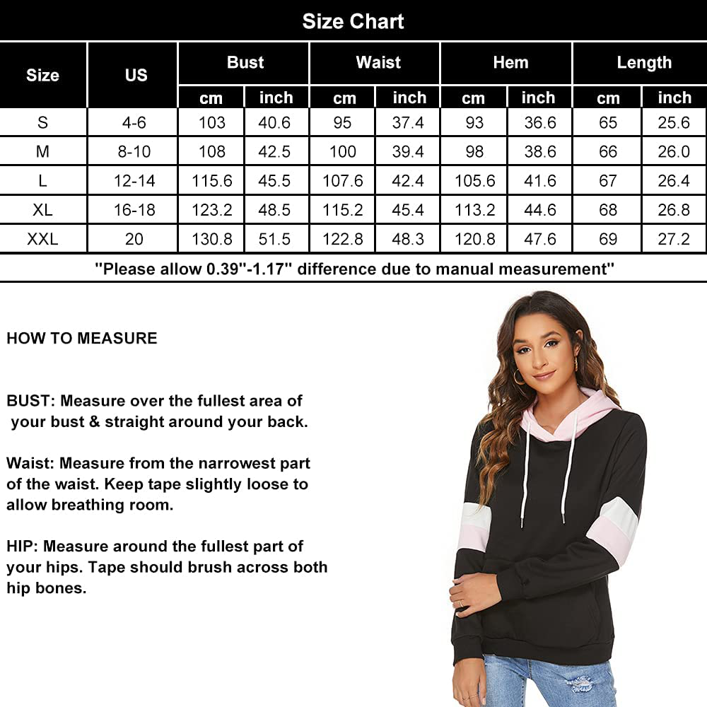 FINWANLO Hoodies for Women Casual Long Sleeve Tops Fleece Pullover Hooded Sweatshirts Jacket with Pockets Apparel & Accessories > Clothing > Activewear Kylie Max   