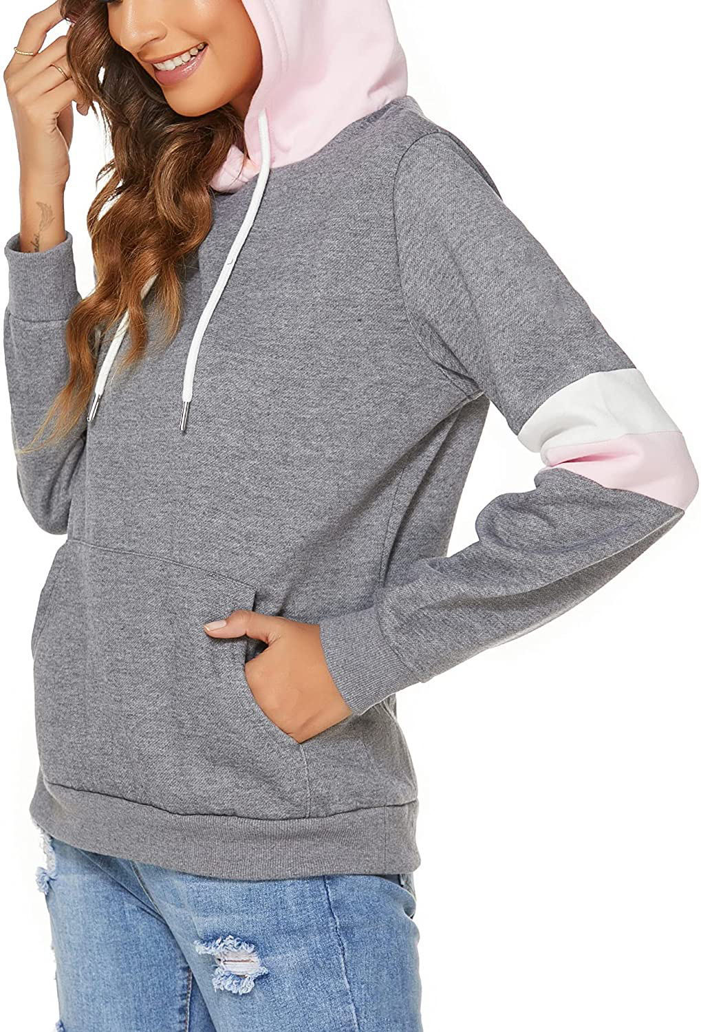FINWANLO Hoodies for Women Casual Long Sleeve Tops Fleece Pullover Hooded Sweatshirts Jacket with Pockets Apparel & Accessories > Clothing > Activewear Kylie Max   