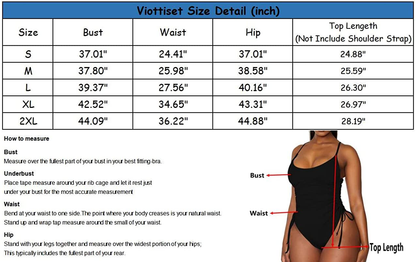Viottiset Women'S Ruched High Cut One Piece Swimsuit Tummy Control Monokini Bikini Apparel & Accessories > Clothing > Swimwear Kylie Max   