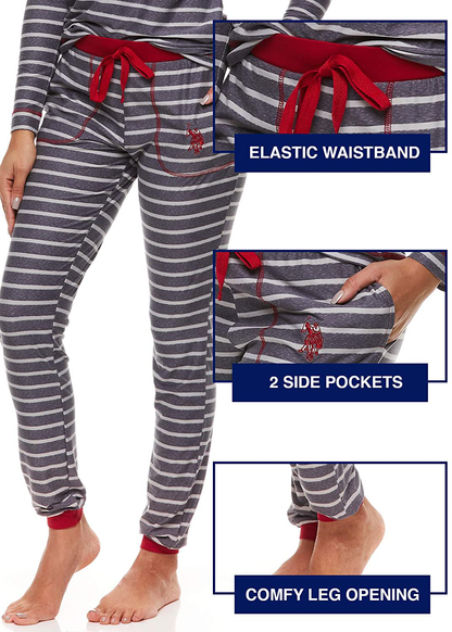 U.S. Polo Assn. Womens Pajamas Set with Pockets - Long Sleeve Shirt and Pajama Pants Loungewear Set Apparel & Accessories > Clothing > Sleepwear & Loungewear > Pajamas U.S. Polo Assn.   
