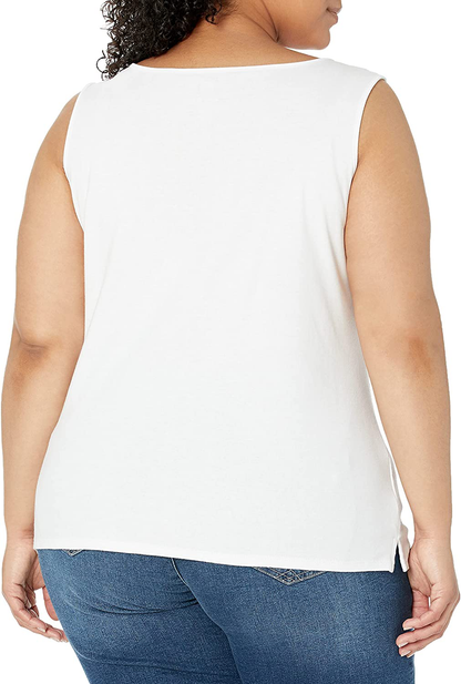 Ruby Rd. Women'S Plus-Size 1X1 Rib Square Neck Sleeveless Tank Apparel & Accessories > Clothing > Activewear Kylie Max   