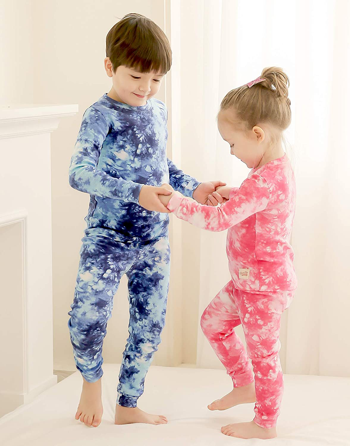 VAENAIT BABY 12M-12 Toddler Kids Boys Girls 100% Cotton Marbling Sung Fit Sleepwear Pajamas 2Pcs Pjs Set Apparel & Accessories > Clothing > Sleepwear & Loungewear > Pajamas Kylie Max   