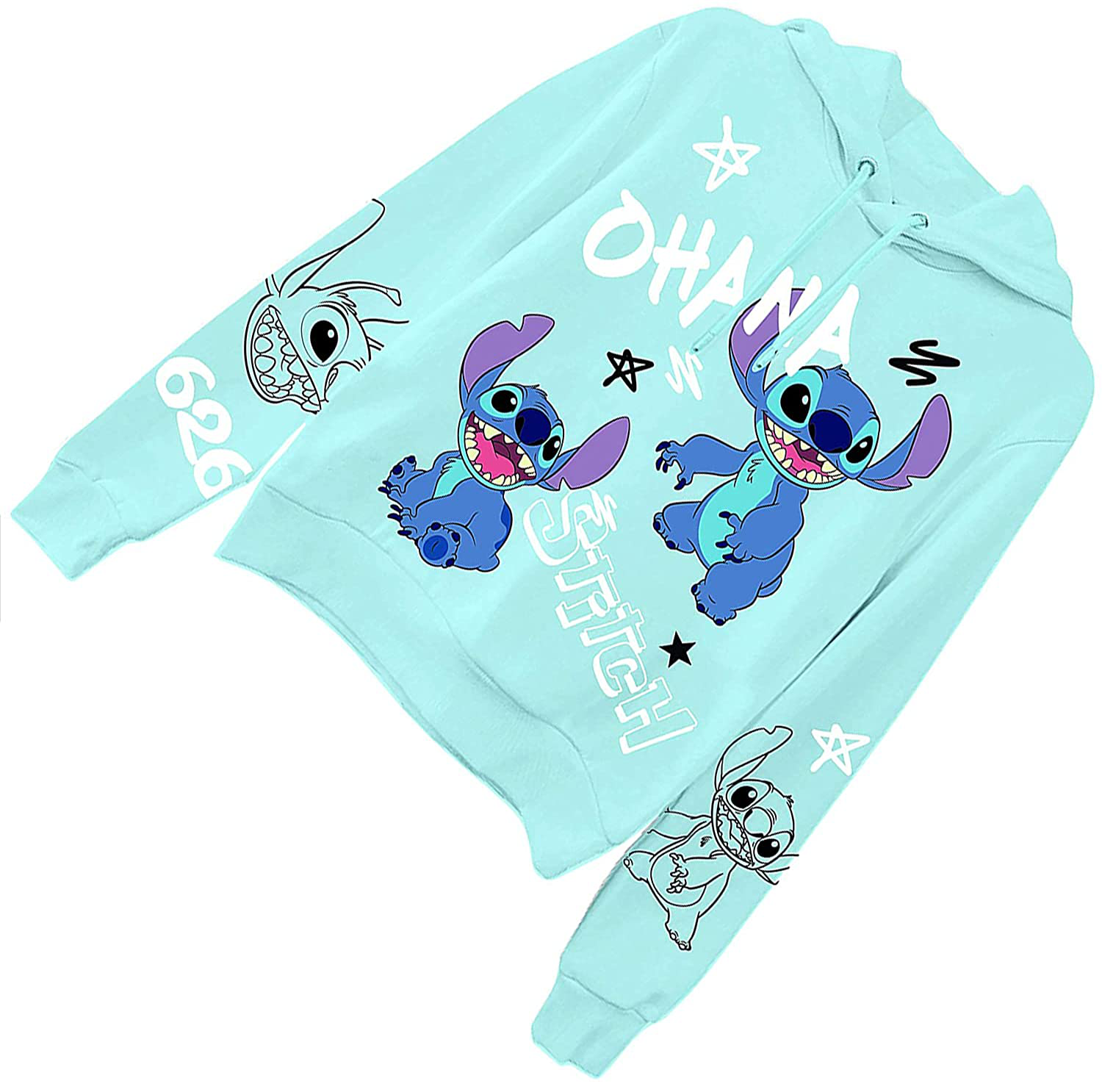 Ladies Lilo and Stitch Sweatshirt - Ladies Classic Lilo and Stitch Tie Dye Long Sleeve Skimmer Apparel & Accessories > Clothing > Activewear Kylie Max   