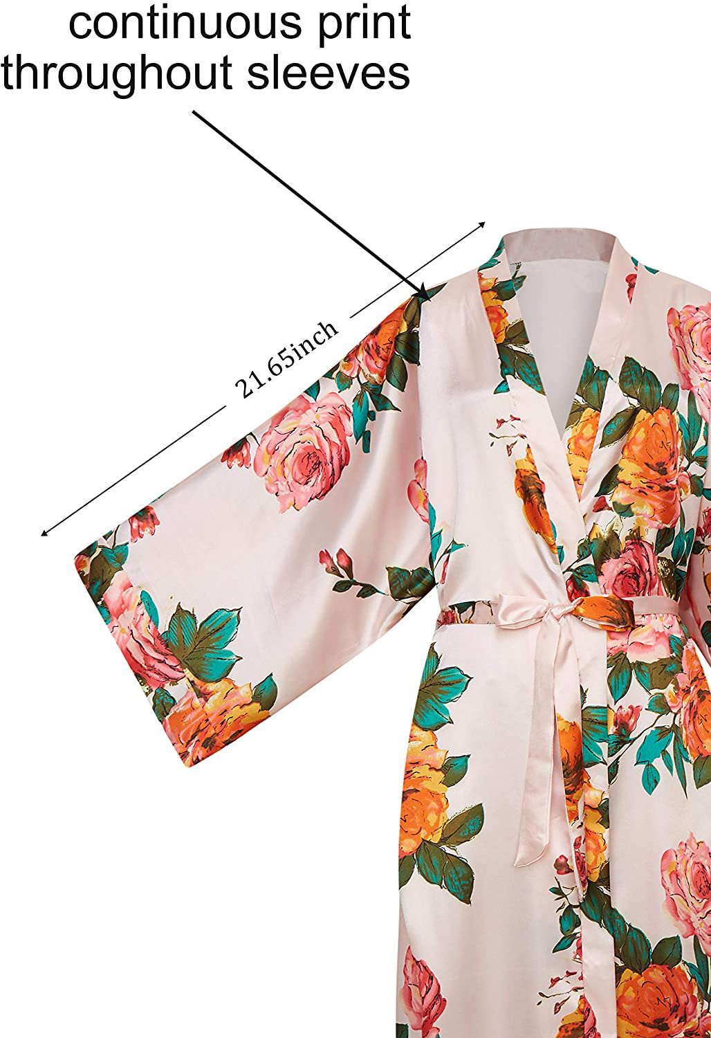BABEYOND Kimono Robe plus Size Long Floral Satin Robes plus Size Kimono Cover up Loose Cardigan Top Bachelorette Party Robe Apparel & Accessories > Clothing > Sleepwear & Loungewear > Robes KYLIE MAX   