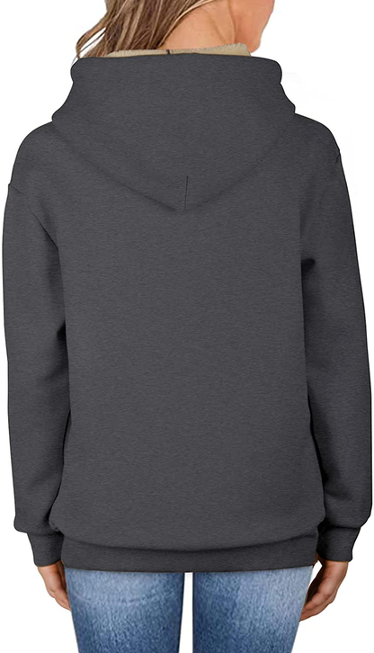 Theast Womens Winter Casual Warm Fleece Sherpa Lined Pullover Hooded Sweatshirt, Hoodies Sweatshirt for Women Apparel & Accessories > Clothing > Activewear Kylie Max   