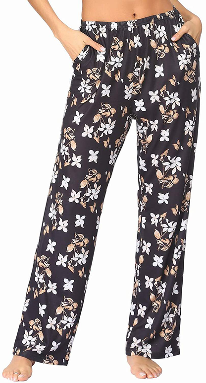 Ekouaer Pajama Pants Women'S Casual Lounge Pants Soft Cotton Sleepwear Pj Bottoms with Pockets S-XXL Apparel & Accessories > Clothing > Sleepwear & Loungewear > Pajamas Kylie Max   