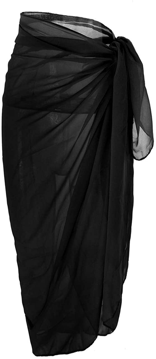 Missshorthair Womens Chiffon Beach Pareos Sarong Sheer Swimsuit Cover Ups Swimwear Bikini Wrap Apparel & Accessories > Clothing > Swimwear Kylie Max   