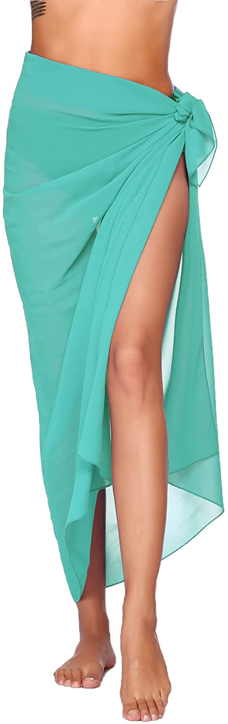 Ekouaer Sarong Swimsuit Coverup for Women Chiffon Long Beach Tie Wrap Skirt Sexy Bikini Sheer Scarf Bathing Suit Bottom Apparel & Accessories > Clothing > Swimwear Kylie Max   