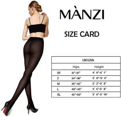 MANZI Run Resistant Control Top Panty Hose Opaque Tights Apparel & Accessories > Clothing > Underwear & Socks > Shapewear MANZI   