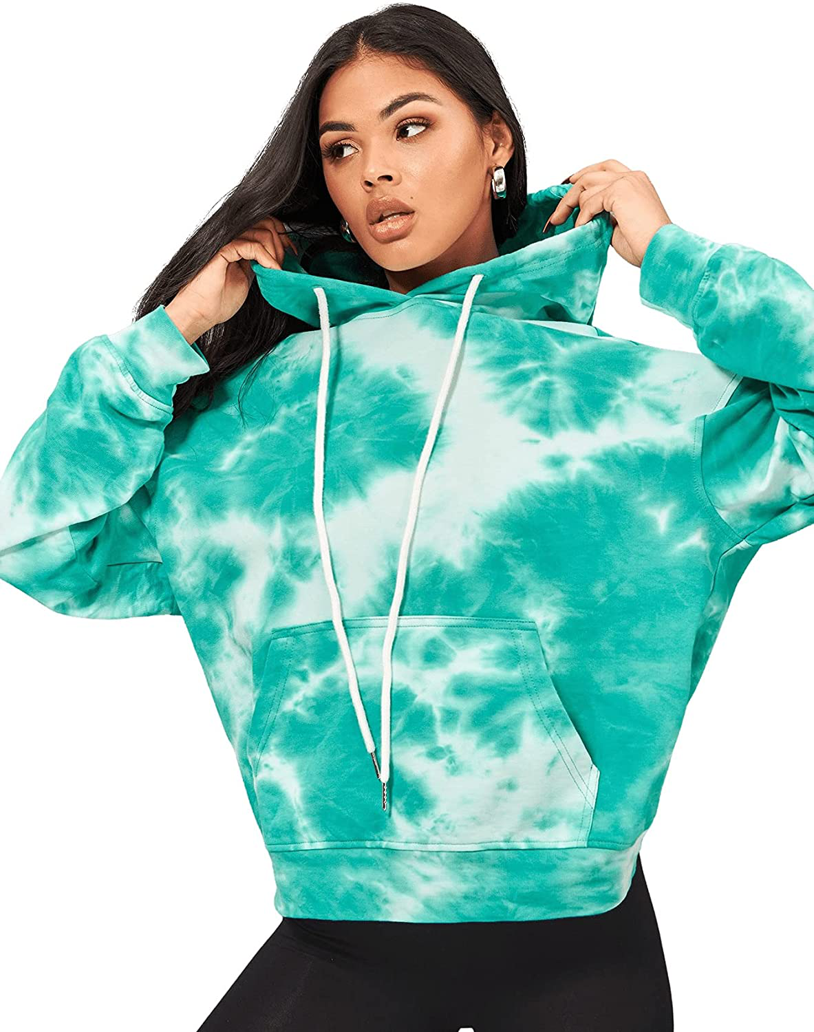 Sweatyrocks Women'S Casual Heart Print Long Sleeve Pullover Hoodie Sweatshirt Tops Apparel & Accessories > Clothing > Activewear Kylie Max   