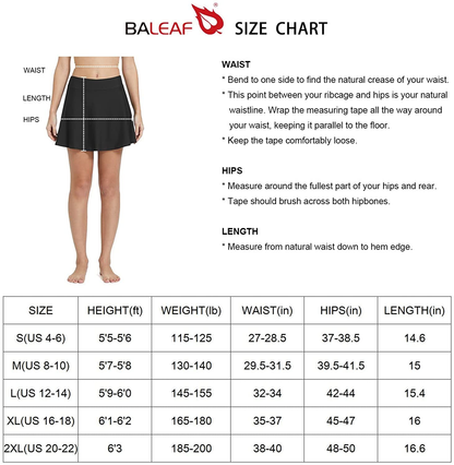 BALEAF Women'S High Waisted Swim Skirt Bikini Tankini Bottom with Side Pocket Apparel & Accessories > Clothing > Swimwear Kylie Max   