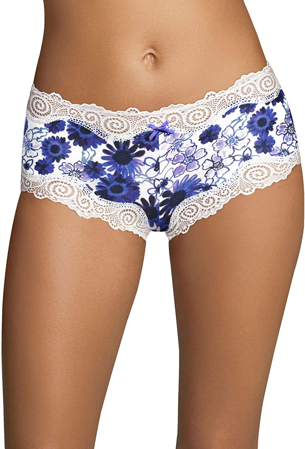 Maidenform Women'S Sexy Must Have Cheeky Scalloped Lace Hipster Apparel & Accessories > Clothing > Underwear & Socks > Underwear Maidenform Lavender Daisies 5 