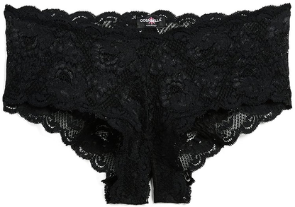 Cosabella Women'S Never Say Never Naughtie Open Gusset Hotpant Panty Apparel & Accessories > Clothing > Underwear & Socks > Underwear Cosabella Black Medium-Large 