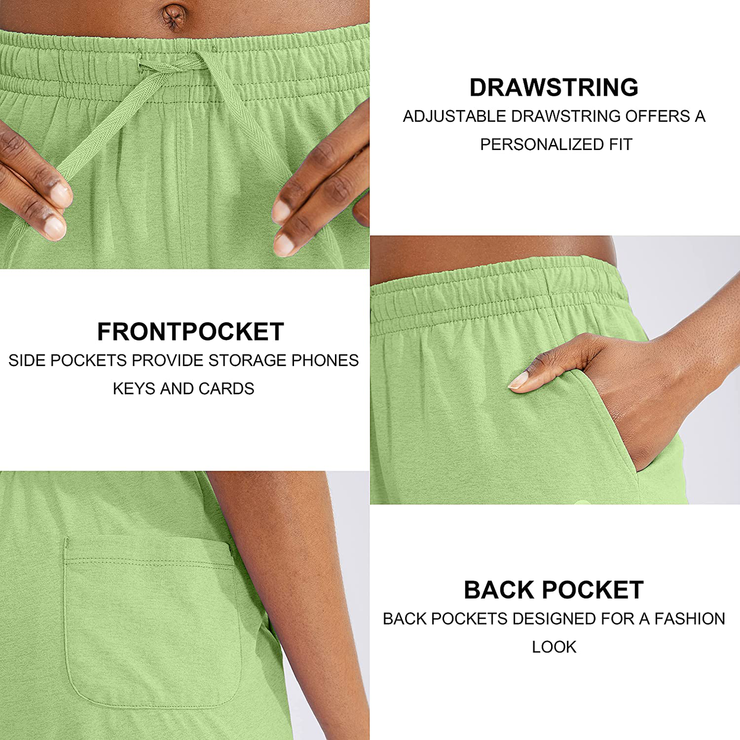 G Gradual Women'S Bermuda Shorts Jersey Shorts with Deep Pockets 7" Long Shorts for Women Lounge Walking Athletic Apparel & Accessories > Clothing > Shorts Kylie Max   