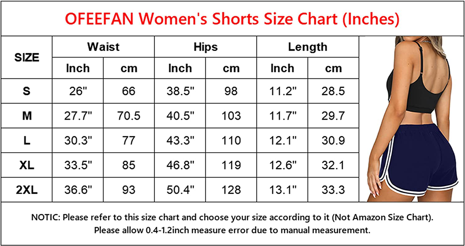 OFEEFAN Womens Athletic Shorts with Pockets Workout Running Summer Lounge Dolphin Shorts Apparel & Accessories > Clothing > Shorts Kylie Max   