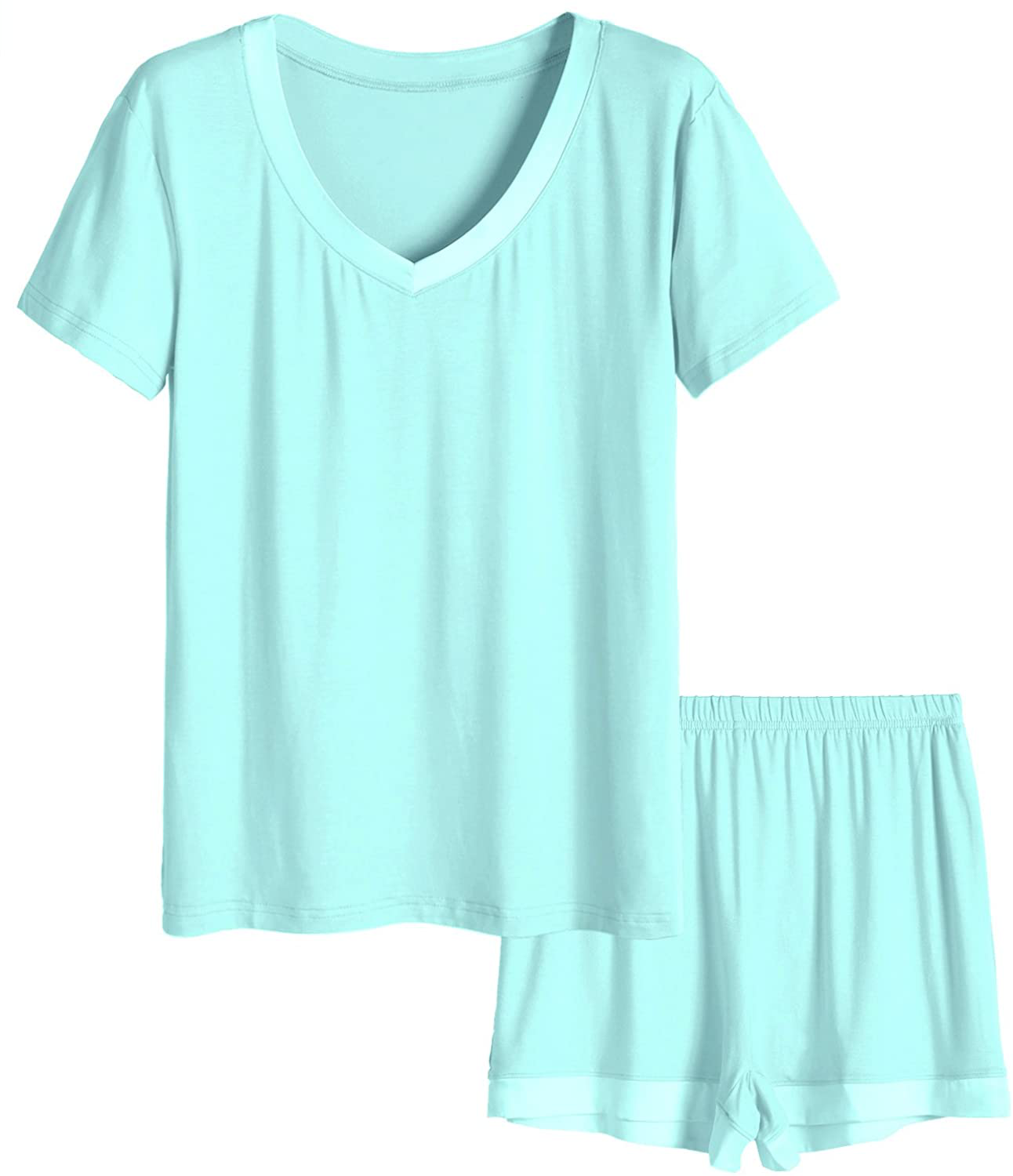 Latuza Women's V-neck Sleepwear Short Sleeve Pajama Set Apparel & Accessories > Clothing > Sleepwear & Loungewear > Pajamas KYLIE MAX Green 4X-Large Plus 