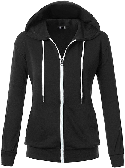 GIVON Womens Comfortable Long Sleeve Lightweight Zip-Up Hoodie with Kanga Pocket(Xs~4Xl) Apparel & Accessories > Clothing > Activewear Kylie Max   