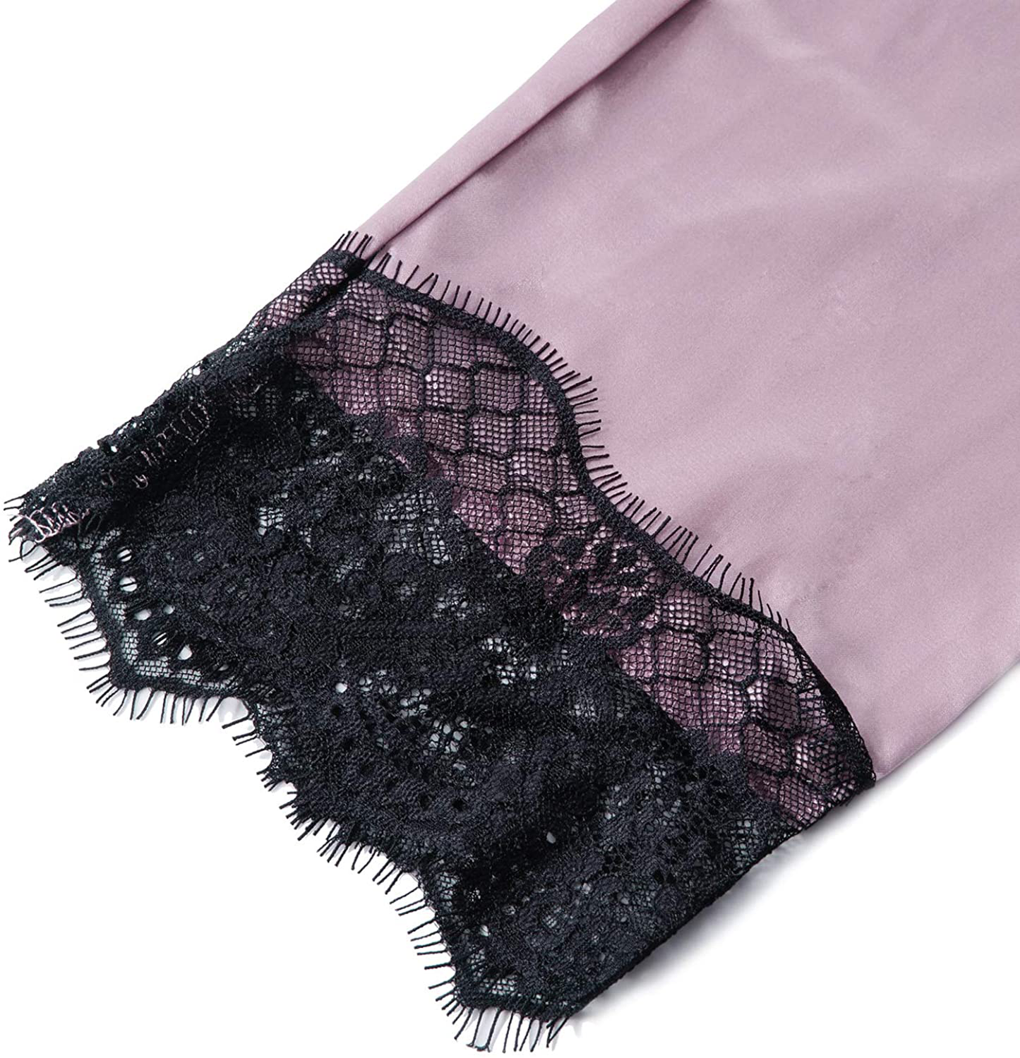TAKOYI Women'S Sexy Lace 3 Piece Satin Robe and Pajama Set Cami Top Lingerie with Robe Camisole Shorts Apparel & Accessories > Clothing > Sleepwear & Loungewear Kylie Max   