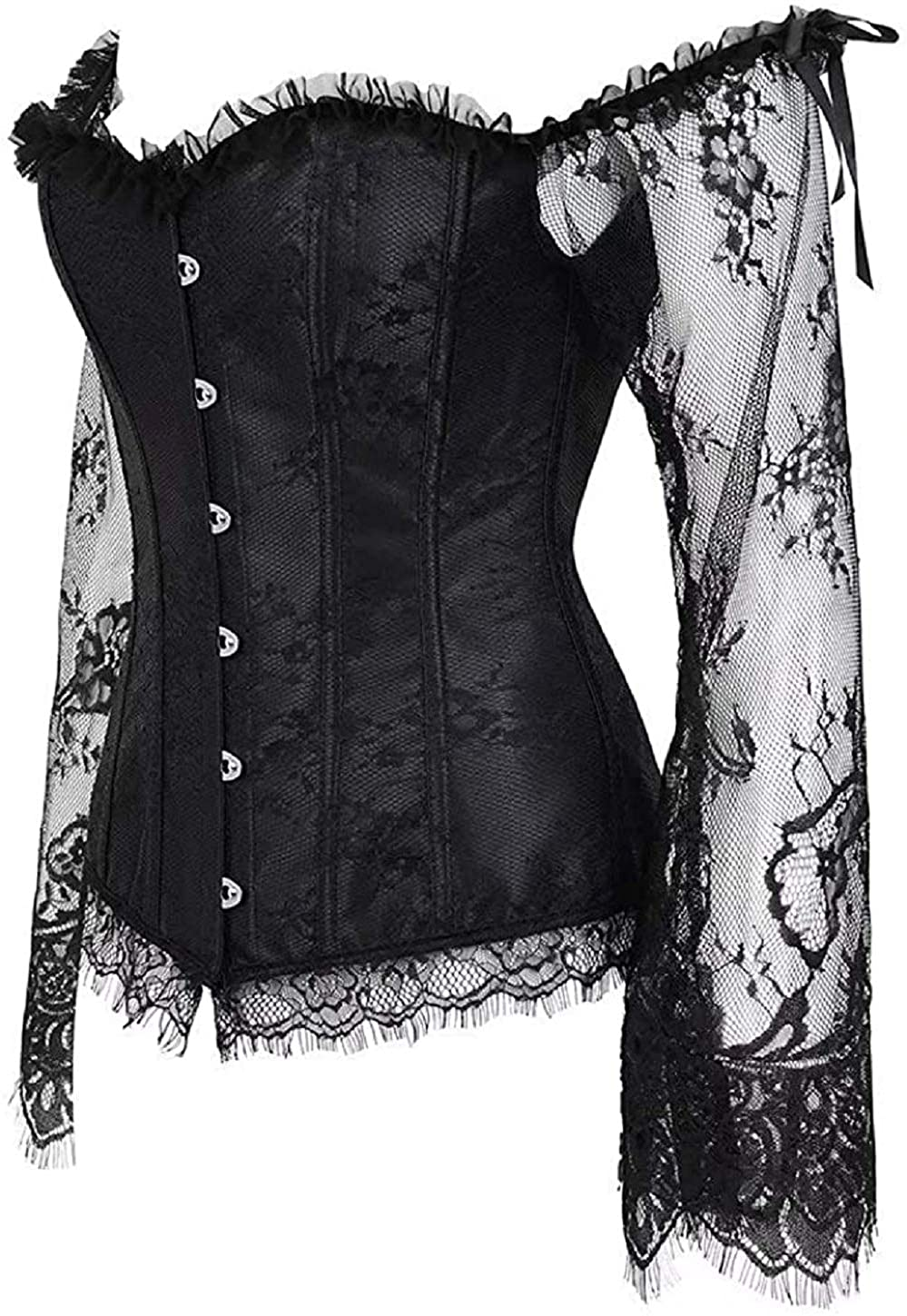 Corsets for Women Overbust Bustier Top Gothic Punk Sexy Shoulder Straps plus Size Apparel & Accessories > Clothing > Underwear & Socks > Lingerie SHYMMUO   