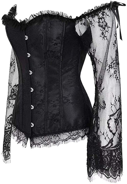 Corsets for Women Overbust Bustier Top Gothic Punk Sexy Shoulder Straps plus Size Apparel & Accessories > Clothing > Underwear & Socks > Lingerie SHYMMUO   