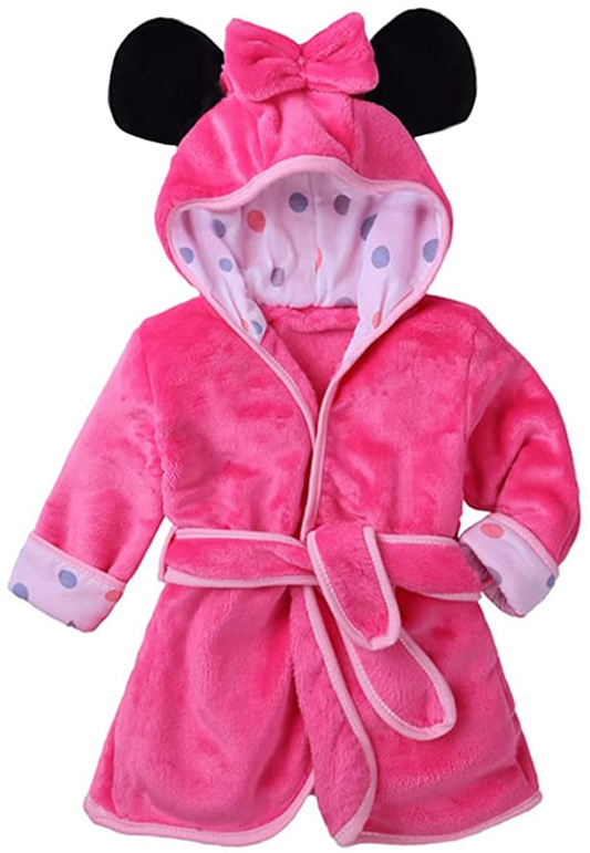 Bowknot Hooded Robe Warm Soft Plush Sleepwear Housecoat Apparel & Accessories > Clothing > Sleepwear & Loungewear > Robes Kylie Max   