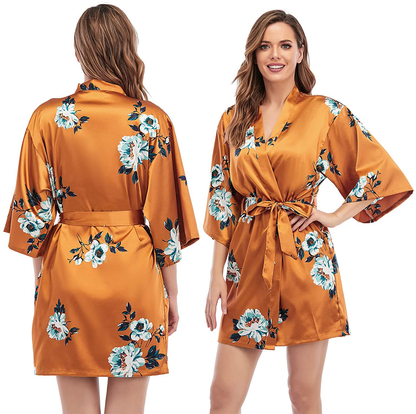 Escalier Womens Silk Satin Pajamas Set 2Pcs Silky Pj Sleepwear Lapel Loungewear Apparel & Accessories > Clothing > Sleepwear & Loungewear > Robes Escalier   