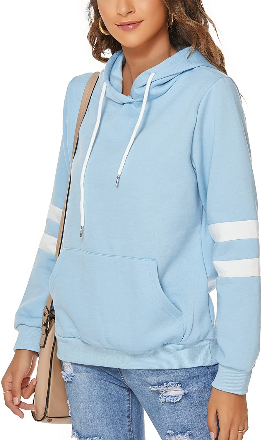 FINWANLO Hoodies for Women Casual Long Sleeve Tops Fleece Pullover Hooded Sweatshirts Jacket with Pockets Apparel & Accessories > Clothing > Activewear Kylie Max   