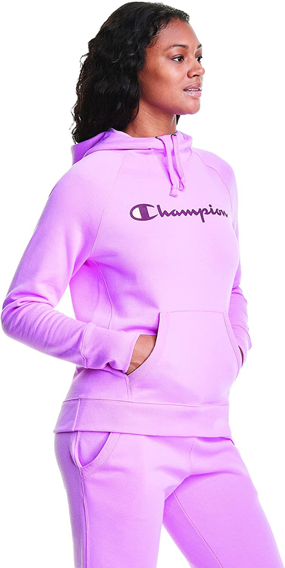 Champion Women'S Classic Script Logo, Powerblend Fleece Hoodie Apparel & Accessories > Clothing > Activewear Kylie Max   