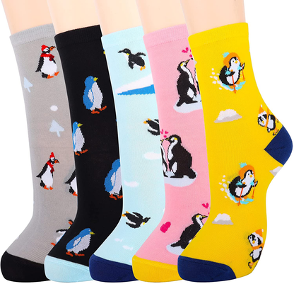 Jeasona Women's Fun Socks Cute Cat Animals Funny Funky Novelty Cotton Gifts Arts & Entertainment > Party & Celebration > Gift Giving Jeasona Multicolored Penguin  