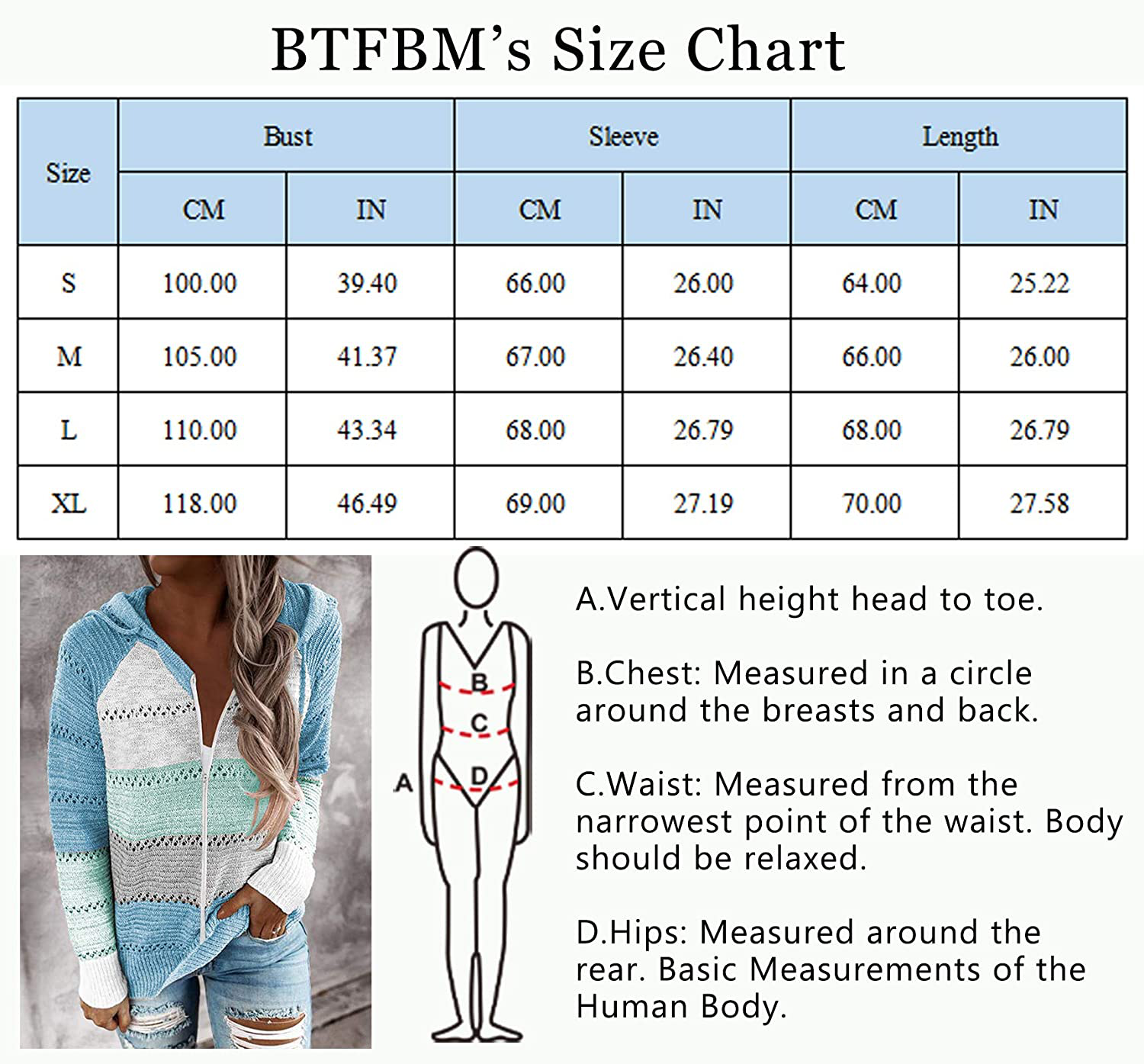 BTFBM Women Zip up Striped Hoodies Jackets Color Block Print Long Sleeve Drawstring Stretchy Casual Pullover Sweatshirts Apparel & Accessories > Clothing > Activewear Kylie Max   