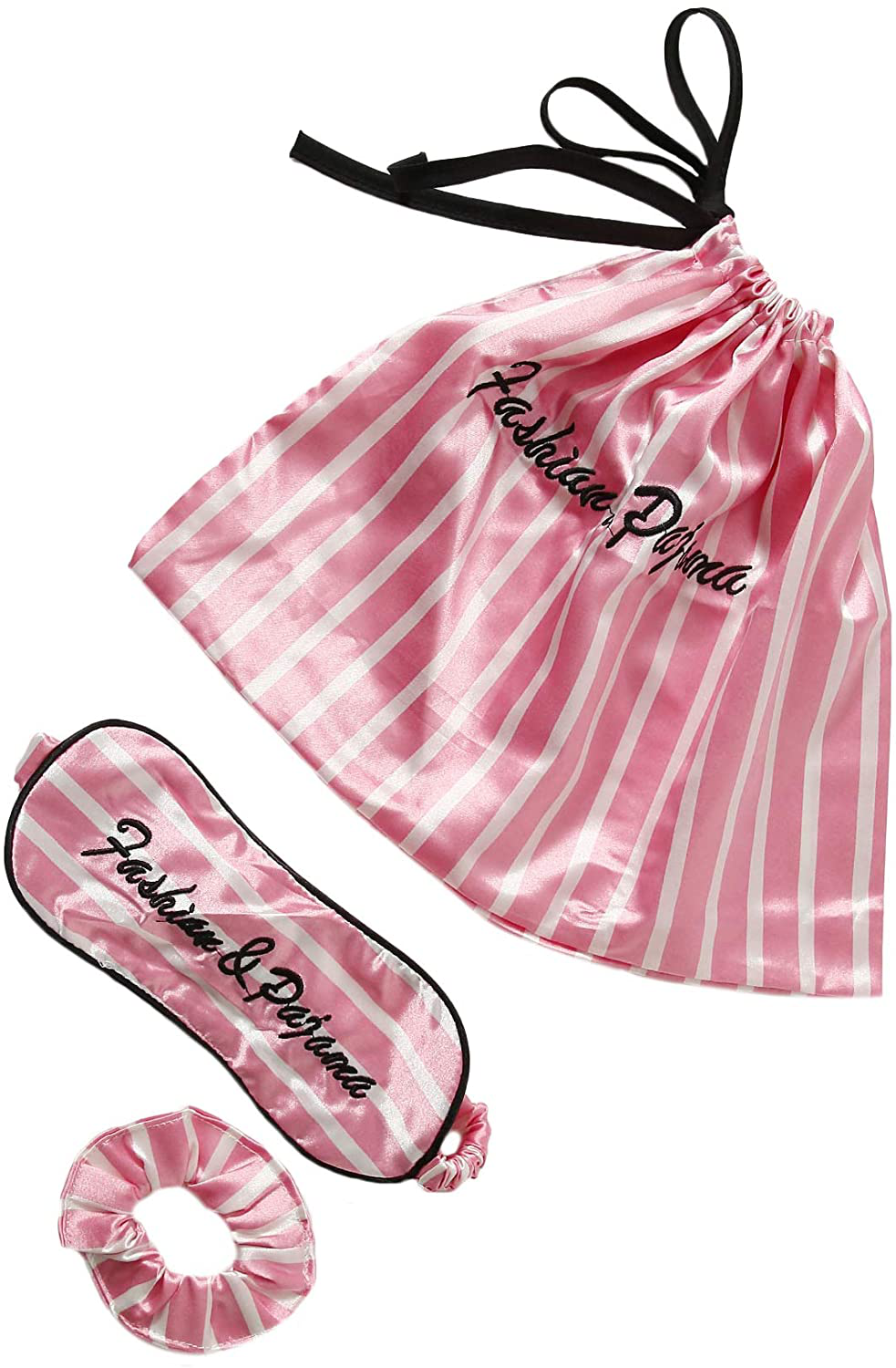 DIDK Women'S Satin 7Pcs Pajama Set Cami Pjs with Shirt and Eye Mask Sleepwear Apparel & Accessories > Clothing > Sleepwear & Loungewear Kylie Max   