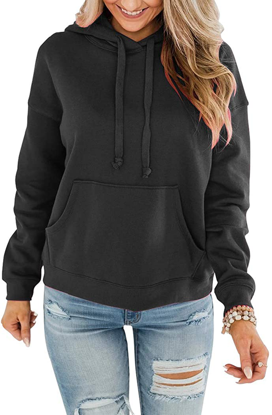 Bingerlily Women'S Casual Hoodies Long Sleeve Solid Lightweight Pullover Tops Loose Sweatshirt with Pocket Apparel & Accessories > Clothing > Activewear Kylie Max   