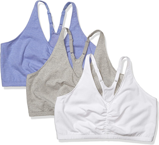 Fruit of the Loom Women'S Adjustable Shirred Front Racerback Sports Bra Apparel & Accessories > Clothing > Underwear & Socks > Bras Kylie Max   